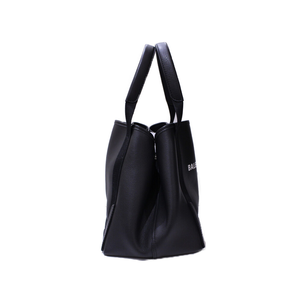 BALENCIAGA Cabas Shoulder Handbag Tote Bag Black Leather - Picture 3 of 7